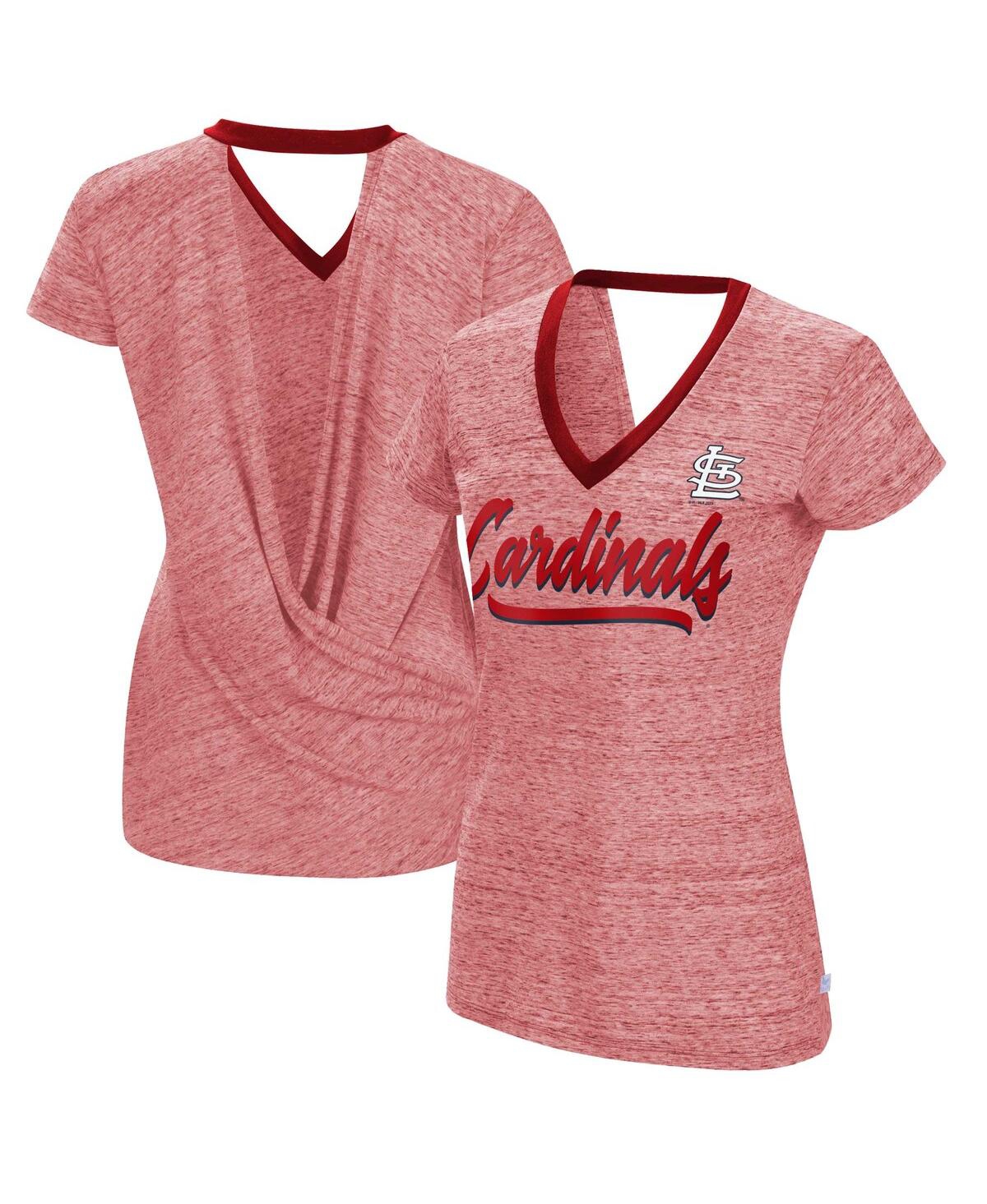 Women's Touch Red St. Louis Cardinals Halftime Back Wrap Top V-Neck T-shirt - Red