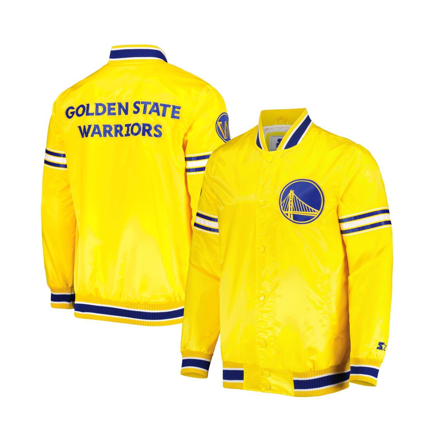 Мужская куртка Starter Gold Golden State Warriors Slider Satin Full-Snap Varsity — фото 1