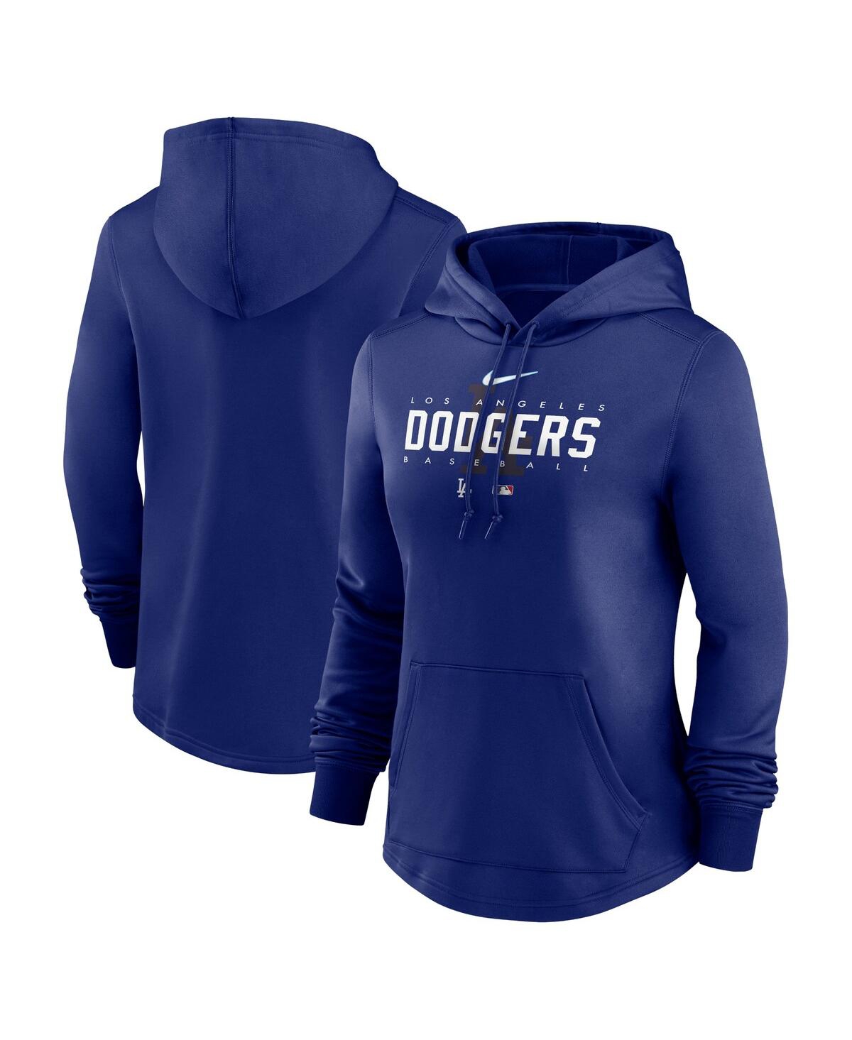 Shop Nike Women's  Royal Los Angeles Dodgers Authentic Collection Pregame Performance Pullover Hoodie