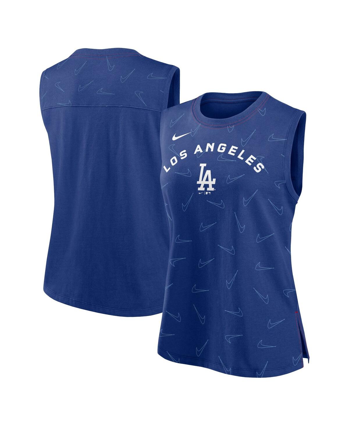 Shop Nike Women's  Royal Los Angeles Dodgers Muscle Play Tank Top