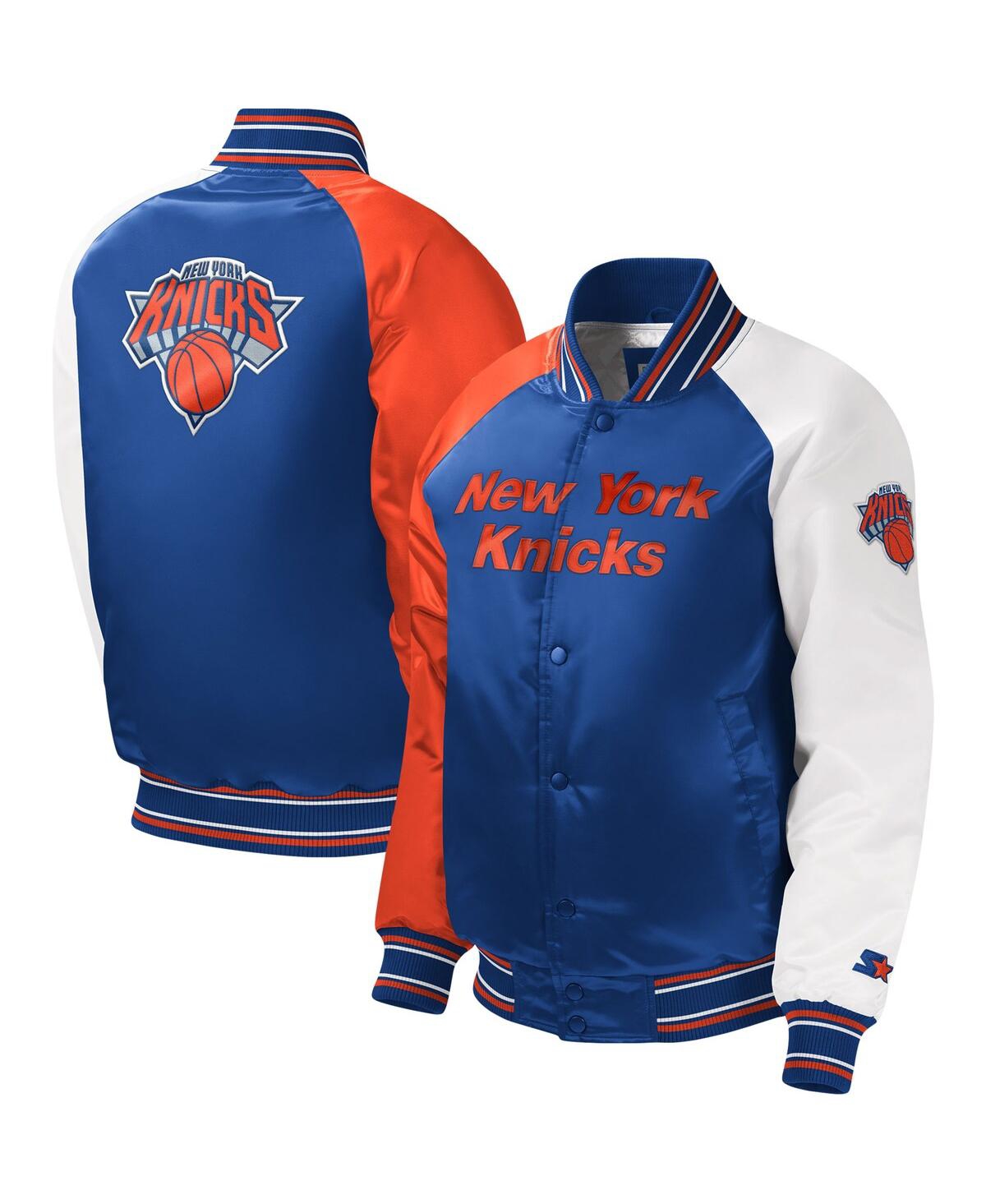 Starter Kids' Big Boys And Girls  Royal New York Knicks Raglan Full-snap Varsity Jacket