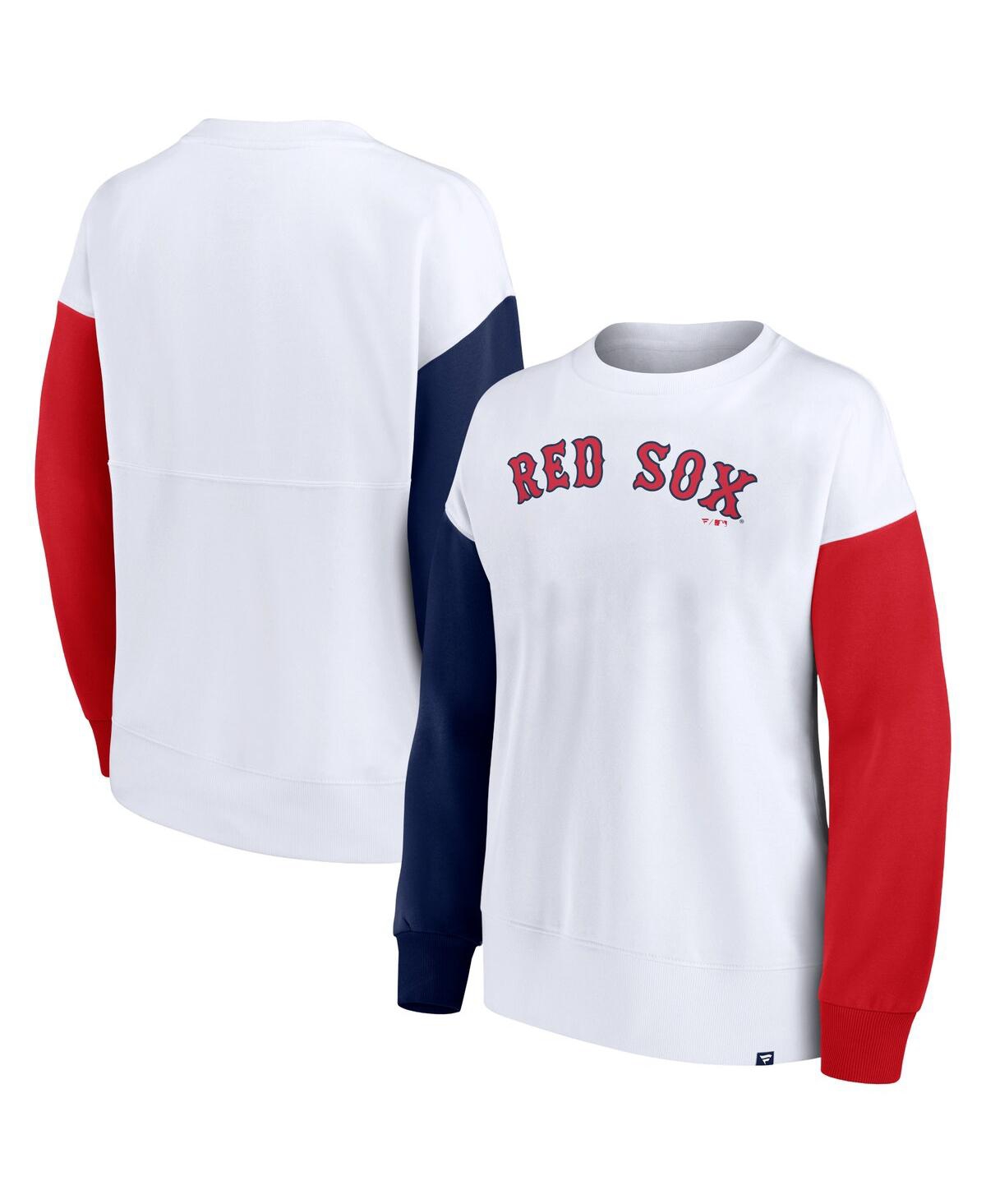 Shop Fanatics Women's  White Boston Red Sox Series Pullover Sweatshirt