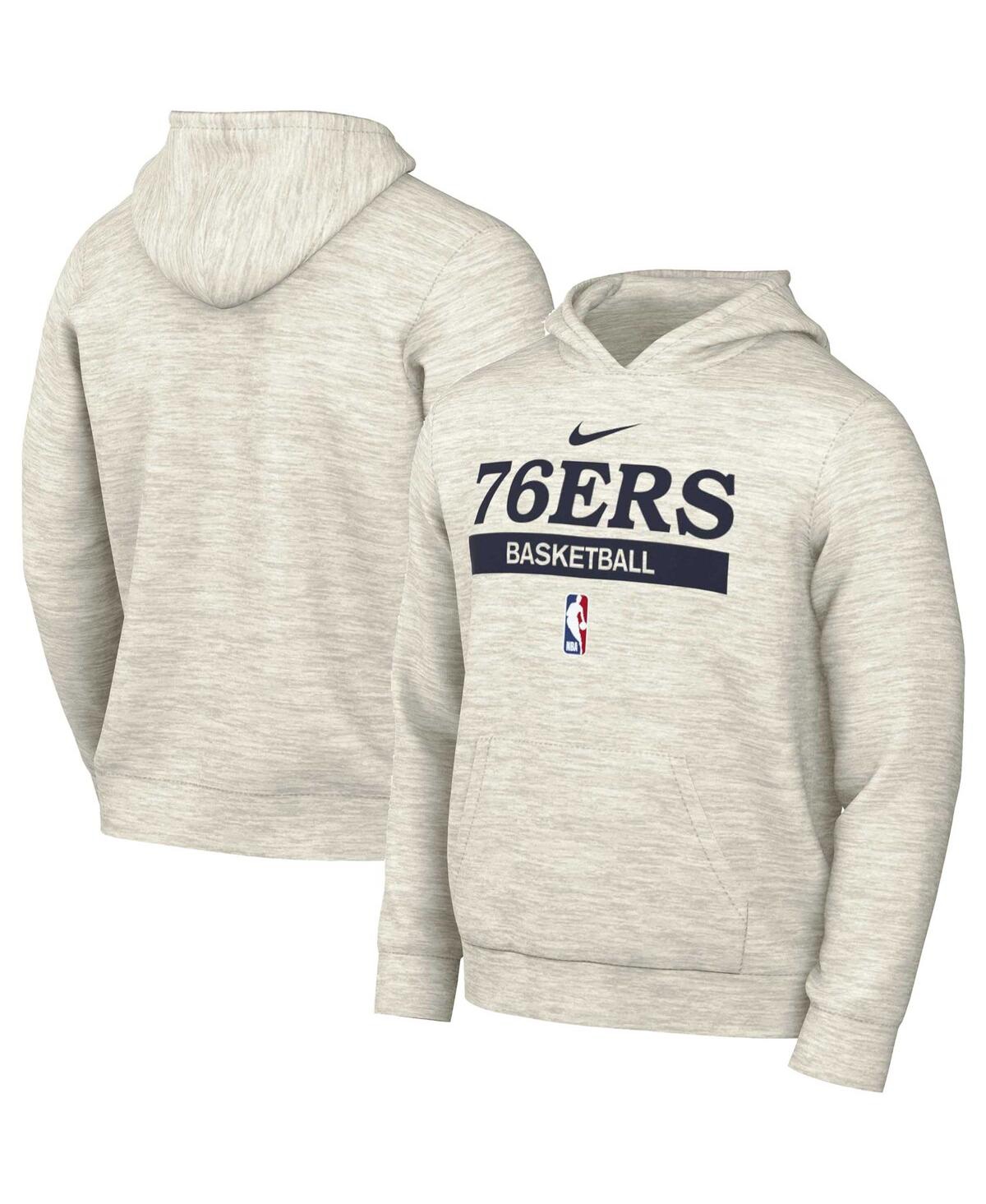 Men's Nike Ash Philadelphia 76ers 2022/23 Spotlight On-Court Practice Performance Pullover Hoodie