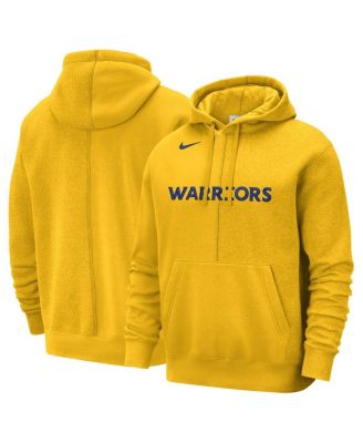 Men's Gold Golden State Warriors Courtside Versus Stitch Split Pullover Hoodie