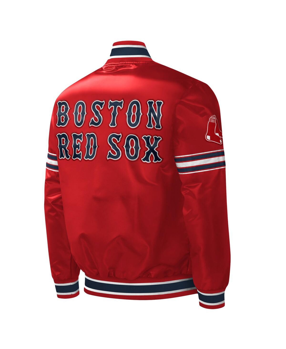 Shop Starter Men's  Red Boston Red Sox Midfield Satin Full-snap Varsity Jacket