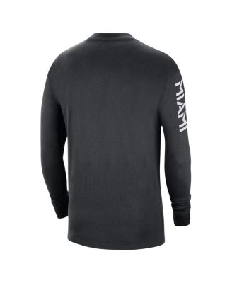 Men's Black Miami Heat Courtside Max 90 Vintage-Like Wash Statement Edition Long Sleeve T-shirt