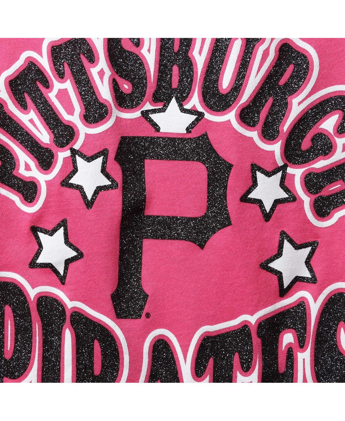 Shop New Era Big Girls  Pink Pittsburgh Pirates Jersey Stars V-neck T-shirt