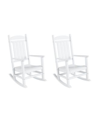 All-Weather Outdoor Patio Poly Classic Porch Rocking Chair Set of 2