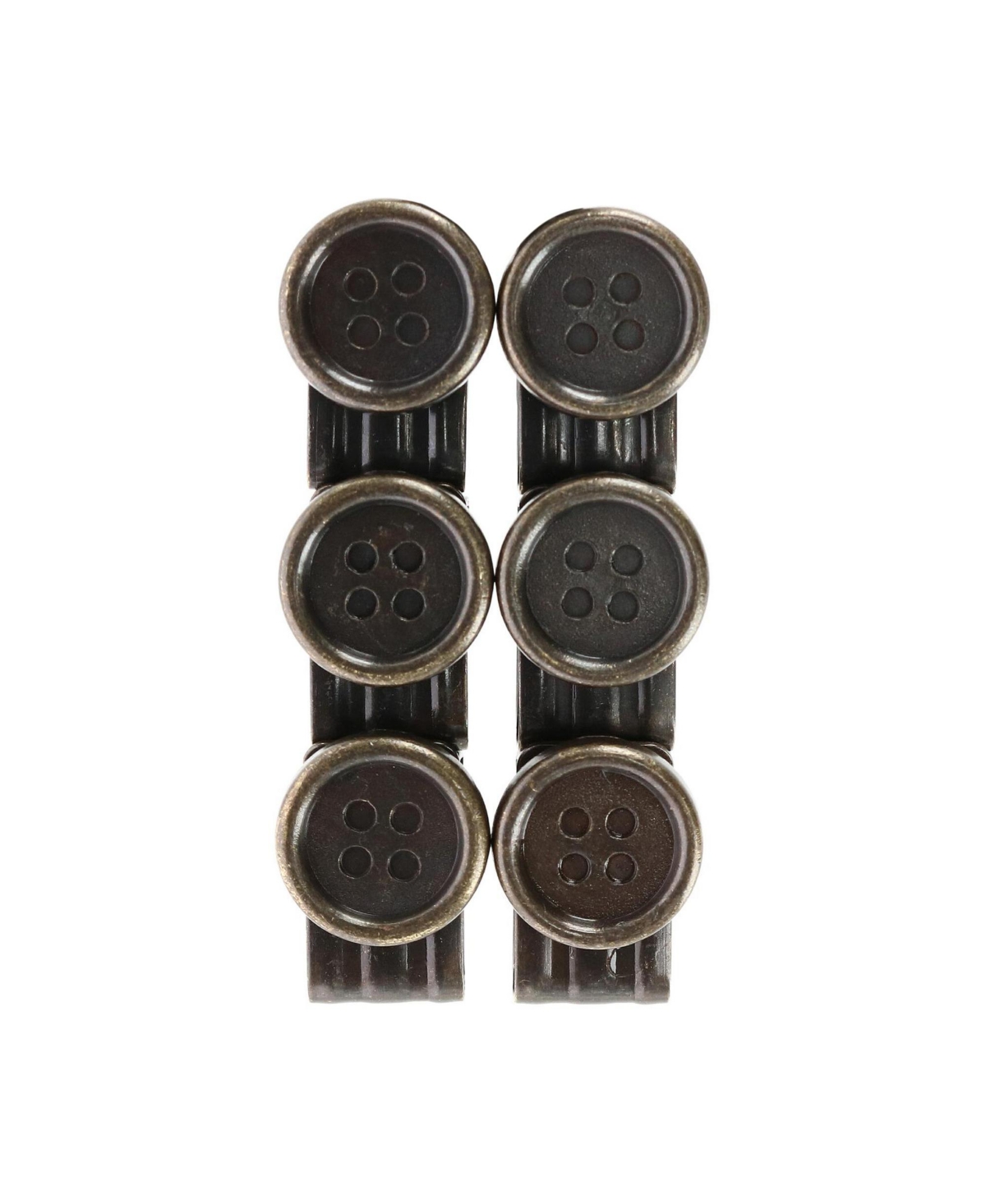 Trafalgar Men's No Sew Moveable Button End Suspender Clips (Set of 6)