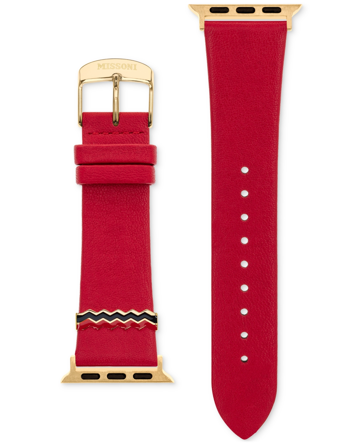 Missoni Red Zigzag Leather Strap For Apple Watch 38/40/41mm