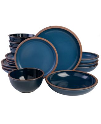 Elite Lagos Double Bowl-16 Piece Dinnerware Set,  Service for 4