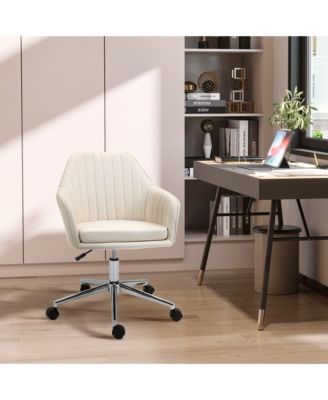 Office Computer Chair w/Tub Shape Design, & Lined Pattern Back,