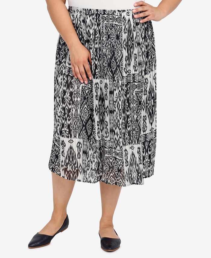 Alfred Dunner Plus Size Summer In The City Patchwork Pleated Midi Skirt &  Reviews - Skirts - Plus Sizes - Macy's