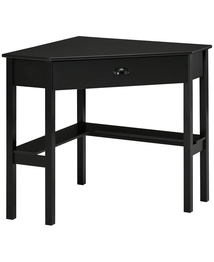 Corner Desk, Triangle Computer Desk with Drawer and Storage Shelves for Small Space, Home