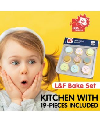 L&F Bake Set Kitchen with 19-Pieces Included, Made for Toddlers 3-Years+ | 9 Cookies, 9 Frostings, 1 Bake Sheet | Perfect Development Baking Toy for Birthdays, Preschool, Holidays