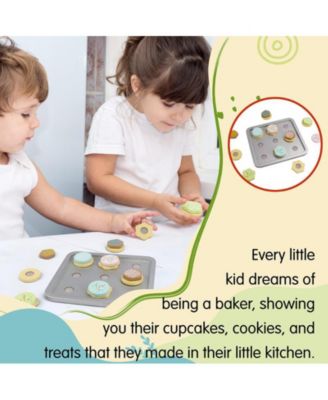 L&F Bake Set Kitchen with 19-Pieces Included, Made for Toddlers 3-Years+ | 9 Cookies, 9 Frostings, 1 Bake Sheet | Perfect Development Baking Toy for Birthdays, Preschool, Holidays