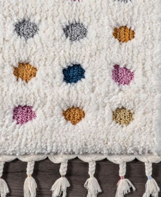 Loft Behati Polka Dot Kids Tasseled Area Rug