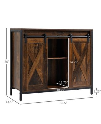 Industrial Sideboard Cabinet with Sliding Barn Doors,