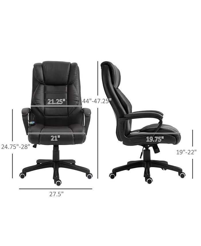 Vinsetto Massage Office Chair, High Back Executive Office Chair with 6