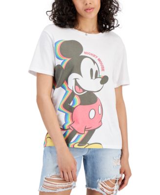 Disney - Juniors' Mickey Mouse Rainbow Graphic T-Shirt