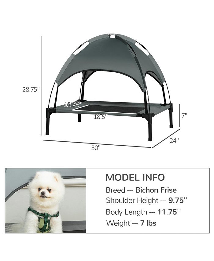 PawHut Elevated Pet Bed Dog Foldable Cot Tent Canopy Instant Shelter