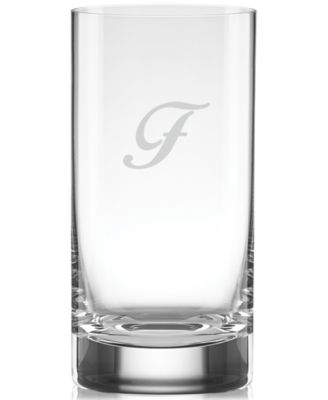 Lenox - Monogrammed Tuscany Stemware, Set of 4 Script Letter Highball Glasses