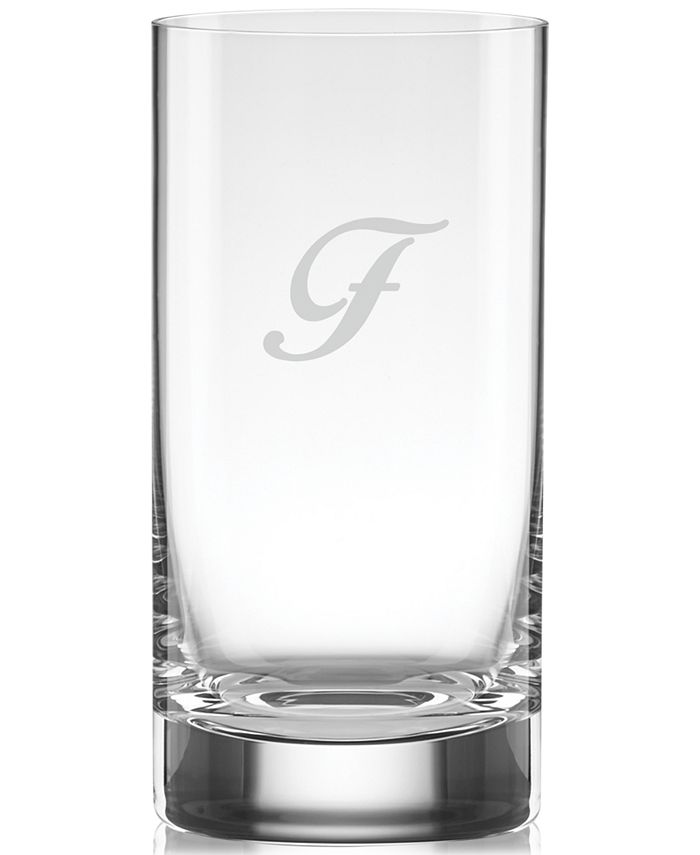Lenox Tuscany Monogram Barware, Set of 4 Script Letter Highball Glasses