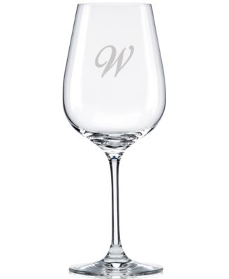 Lenox - Monogrammed Tuscany Stemware, Set of 4 Script Letter Pinot Grigio Wine Glasses