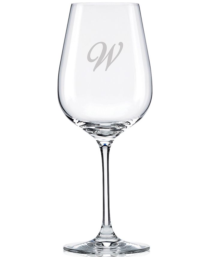 Lenox Tuscany Monogram Stemware, Set of 4 Script Letter Pinot Grigio