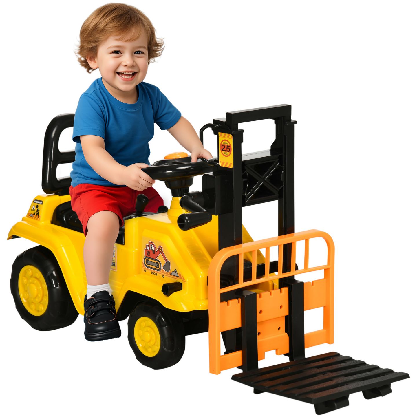 Детская игрушка Aosom Sit and Scoot Ride-On Toy with Lever-Operated Fork, 66 lbs Capacity, Ages 3-4 — фото 1