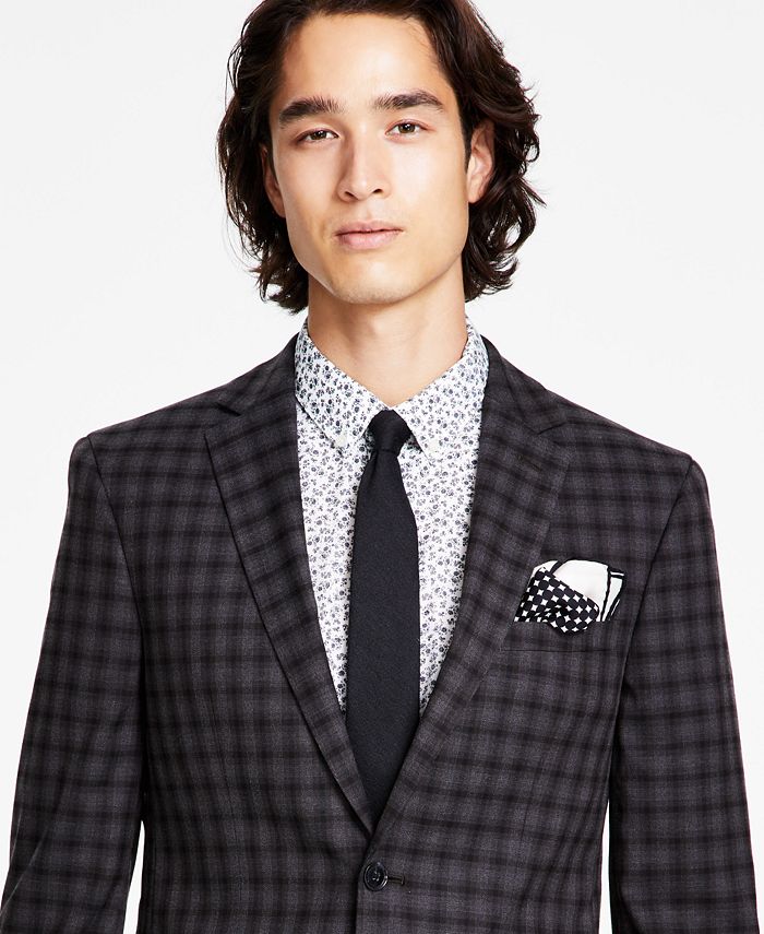 Bar III Men's Slim-Fit Check Suit Jacket, Created for Macy's - Macy's