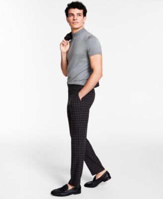 Bar III - Men's Slim-Fit Check Suit Pants
