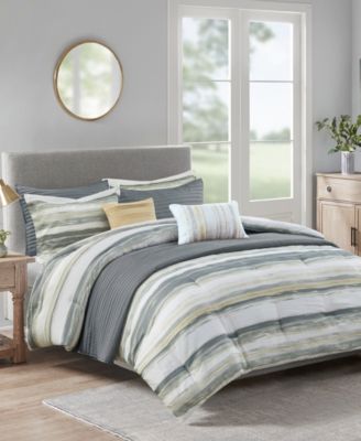 Madison Park Marina Printed Seersucker 8-Pc. Comforter and Coverlet Set, King/California King