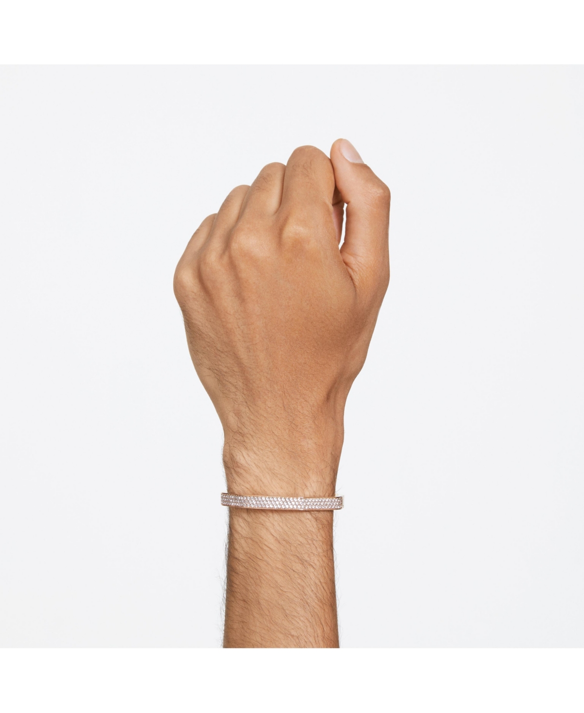 Swarovski Crystal Dextera Bangle Octagon Shape Pave Medium WhiteTone Plated - Rose Gold