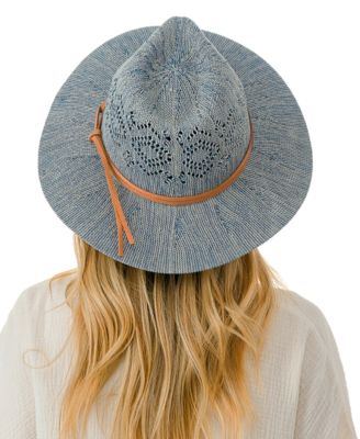 Faux Trim with Packable Panama Hat