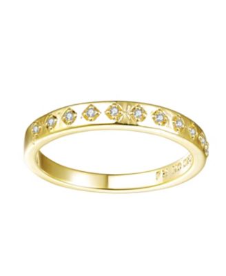 Sophisticated 14K Gold Plated Cubic Zirconia Band Ring