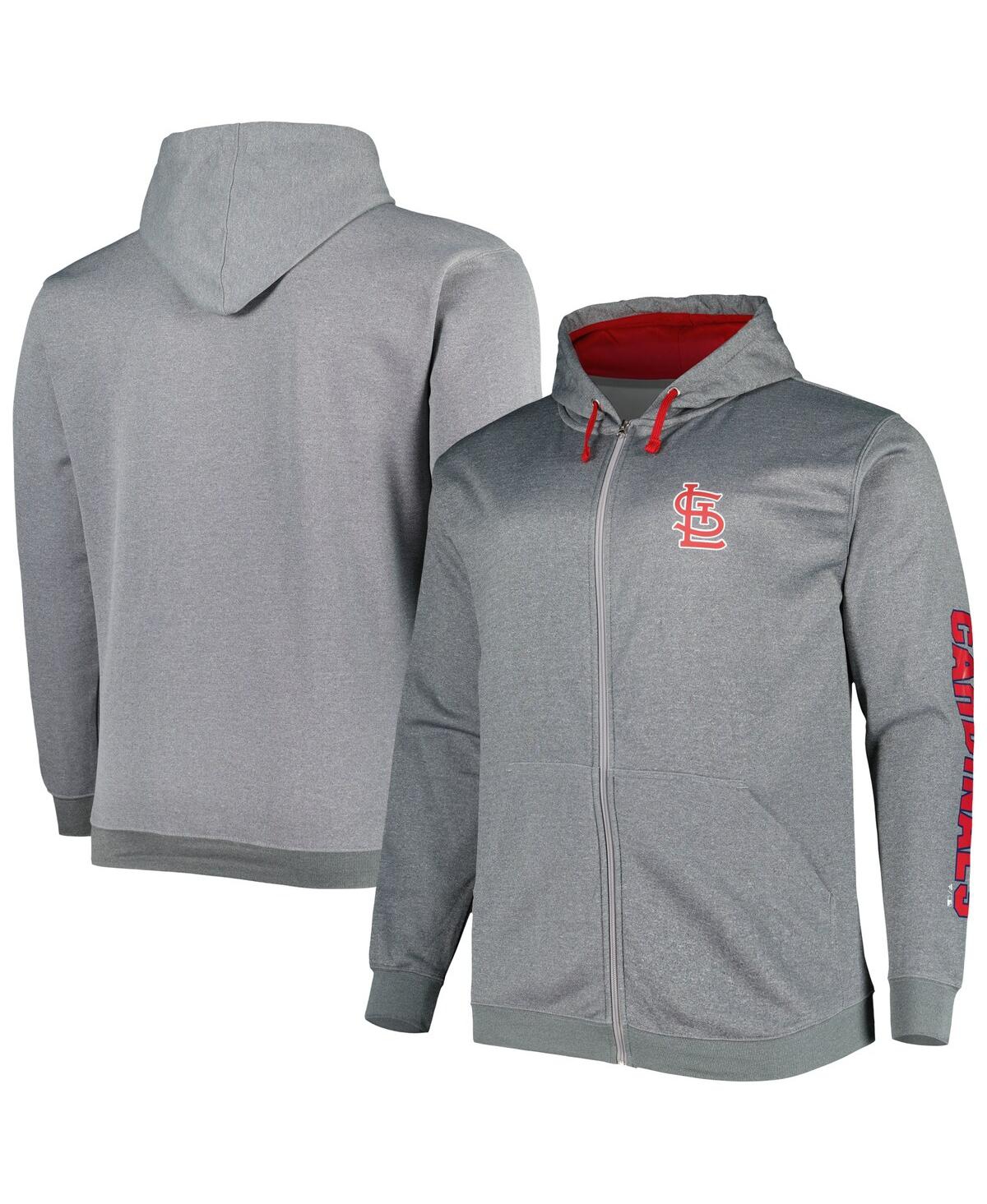 PROFILE MEN'S PROFILE ASH ST. LOUIS CARDINALS BIG AND TALL PULLOVER HOODIE