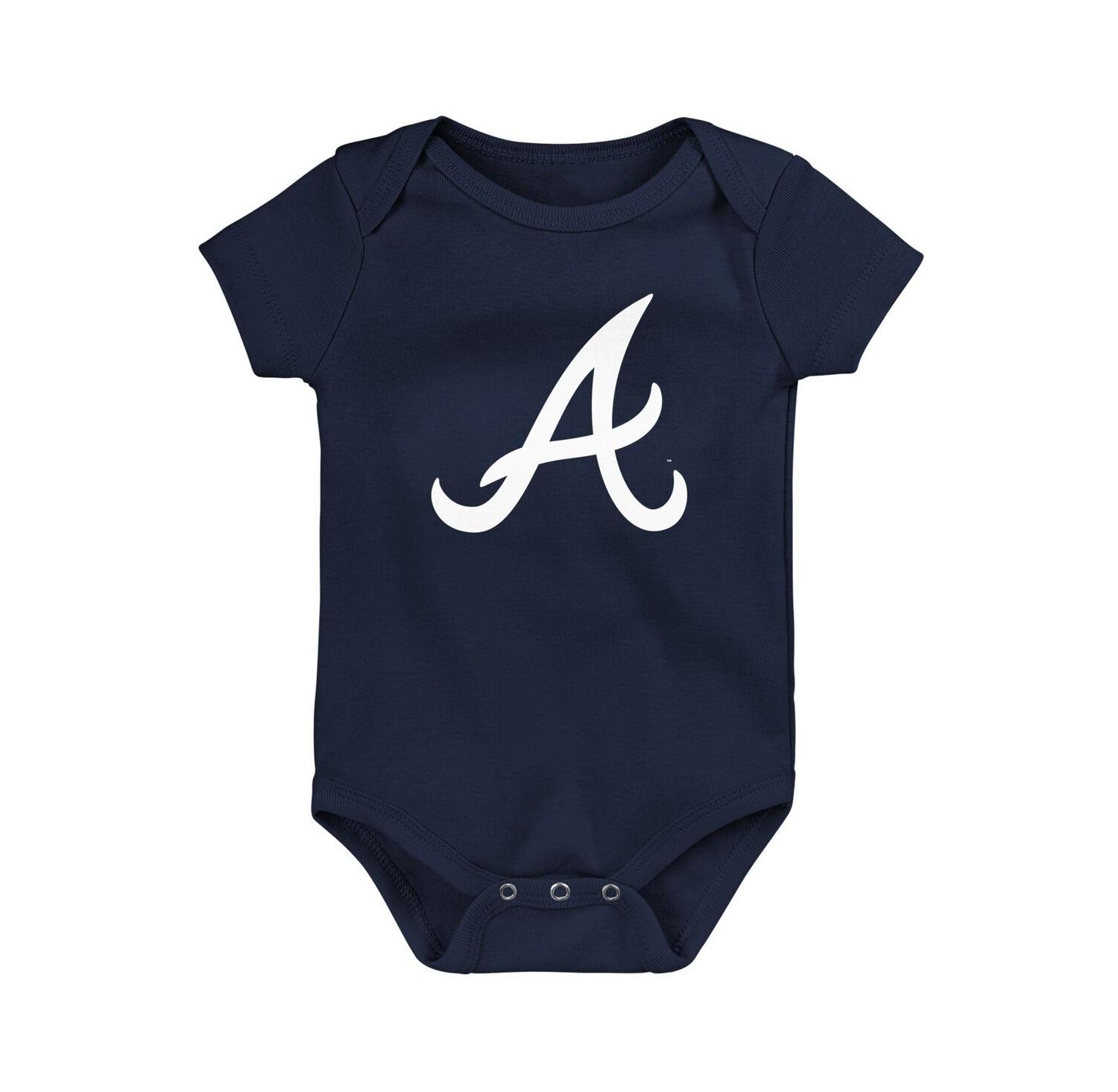 Newborn and Infant Boys and Girls Navy Atlanta Braves Primary Team Logo Bodysuit