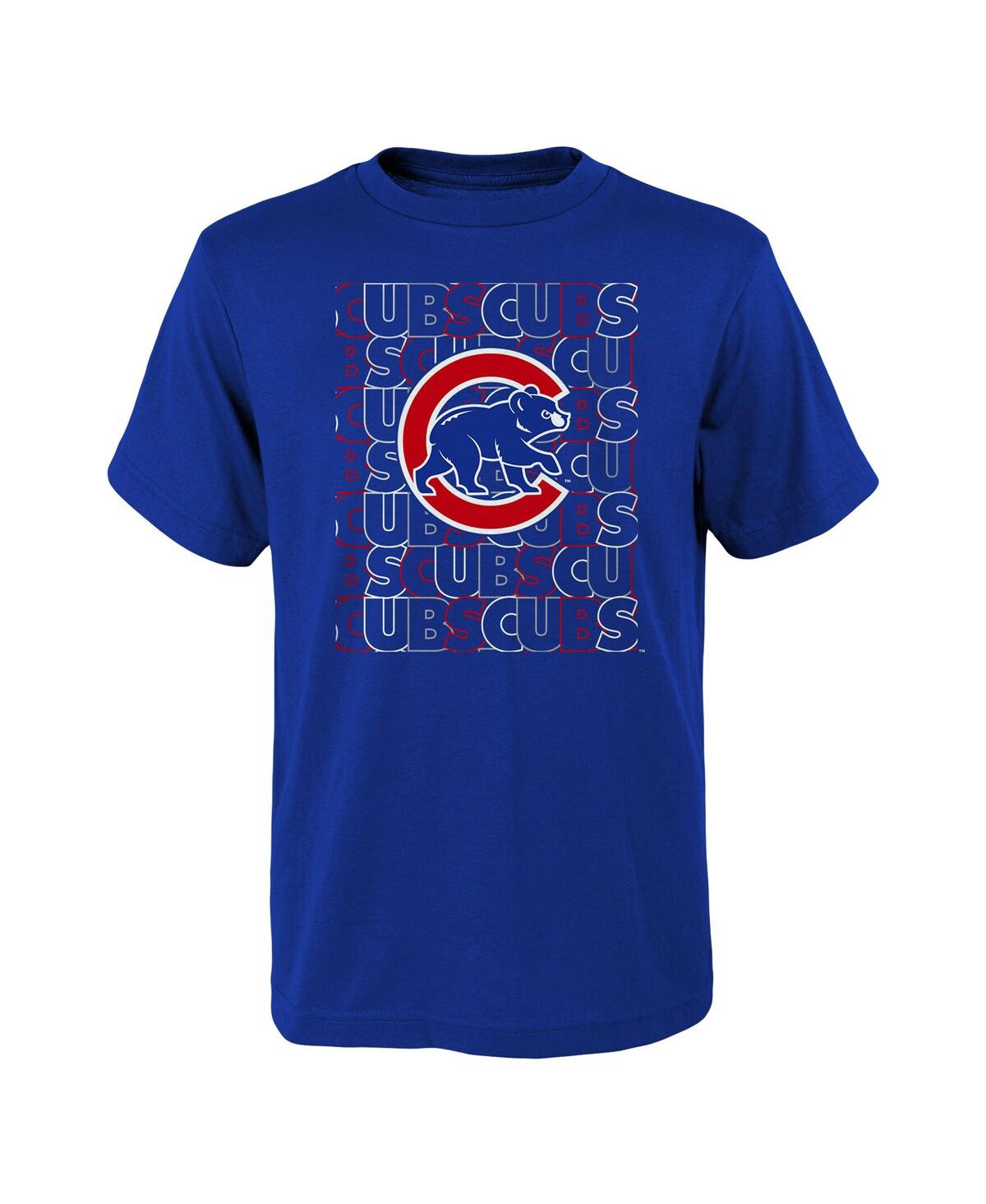 Outerstuff Kids' Big Boys And Girls Royal Chicago Cubs Letterman T-shirt