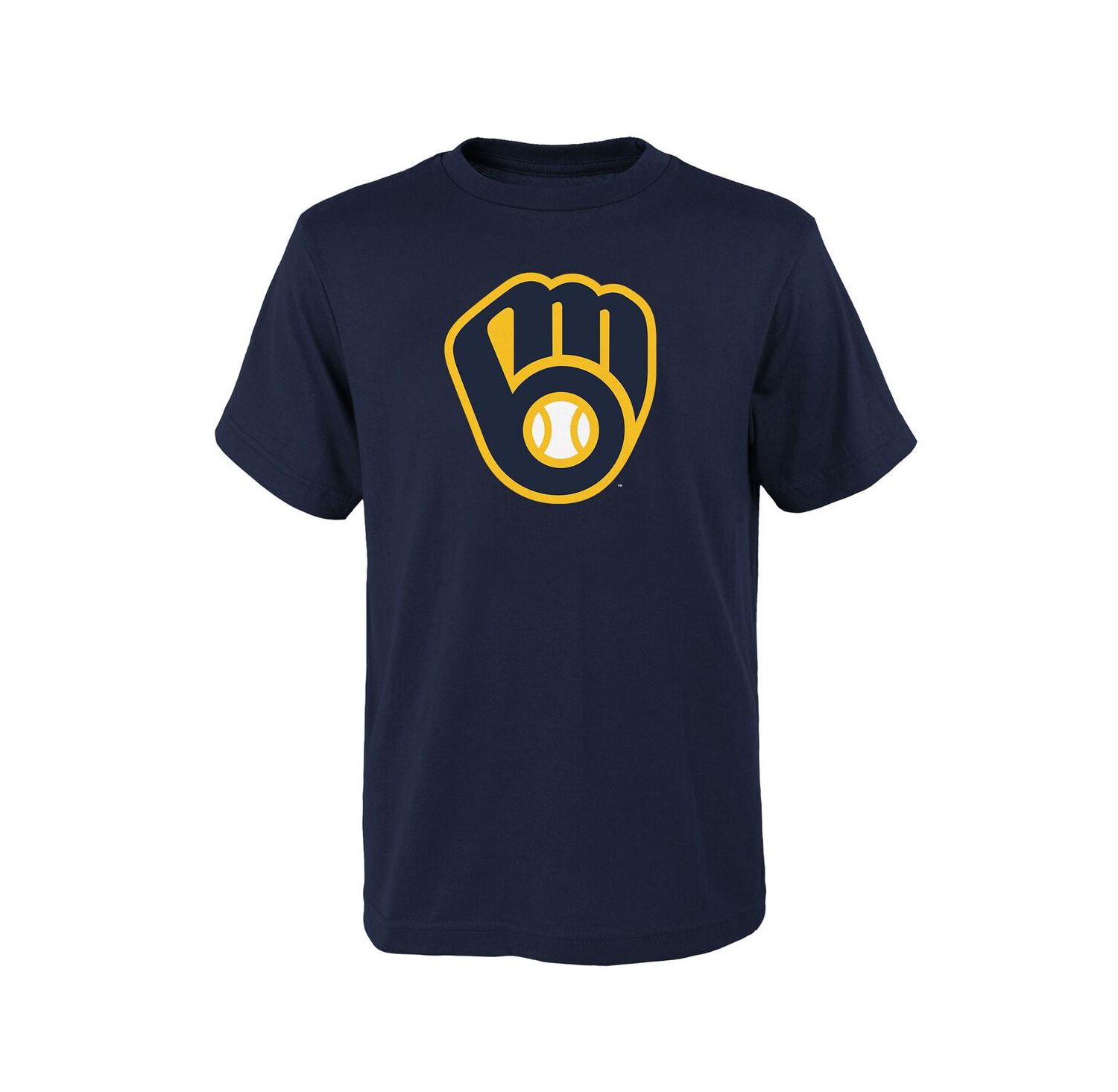 Big Boys and Girls Navy Milwaukee Brewers Logo Primary Team T-shirt