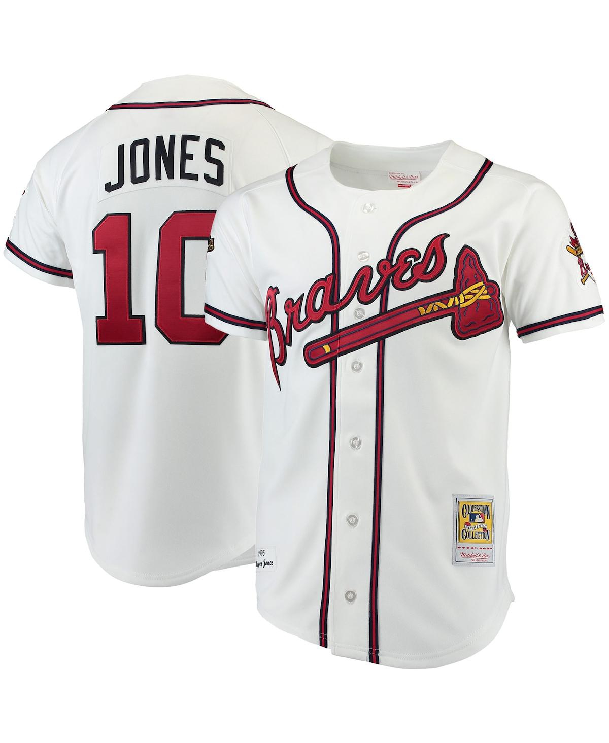 Men's Chipper Jones Mitchell & Ness White Atlanta Braves Authentic Jersey - White