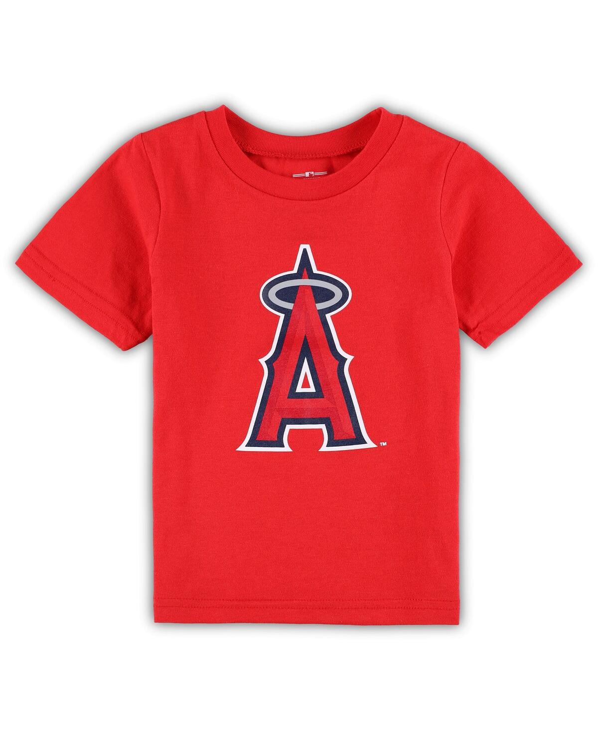 Outerstuff Babies' Infant Boys And Girls Red Los Angeles Angels Team Crew Primary Logo T-shirt