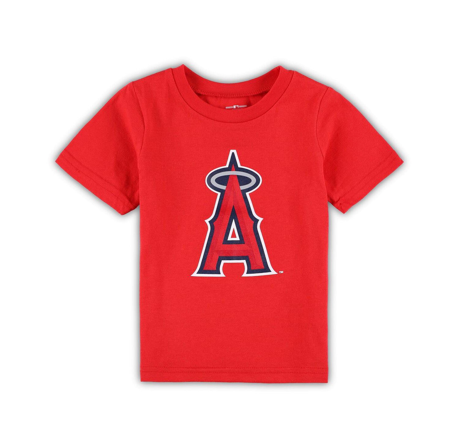 Infant Boys and Girls Red Los Angeles Angels Team Crew Primary Logo T-shirt