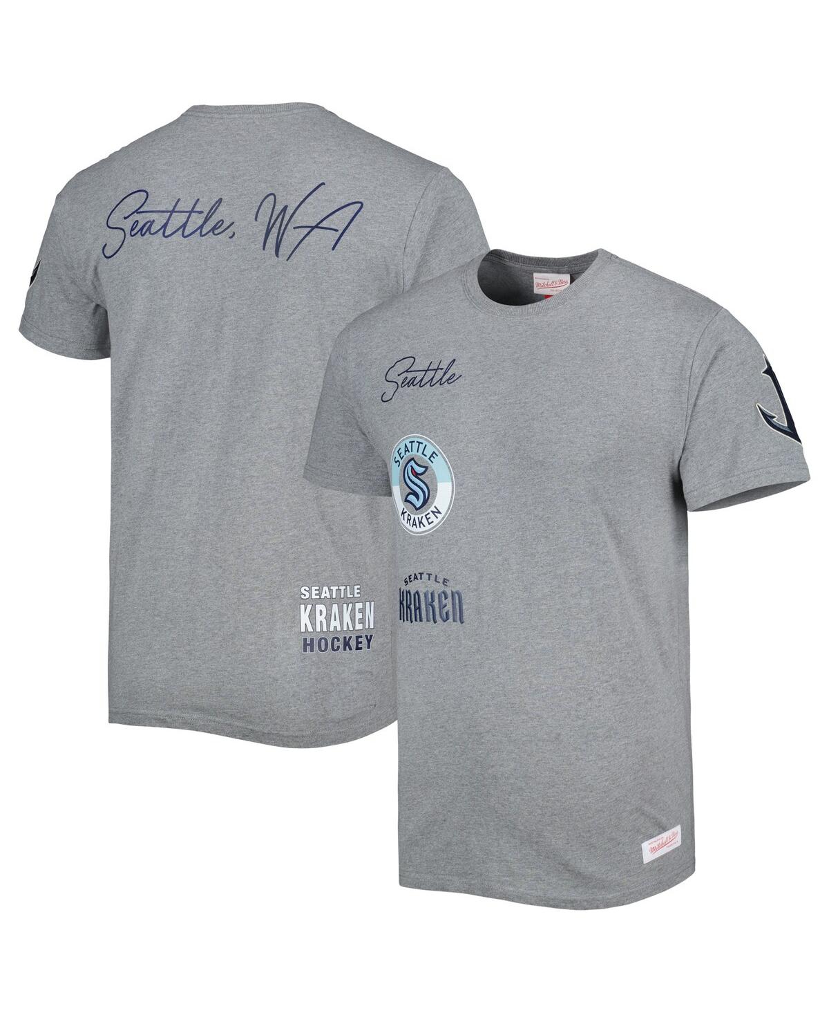 Mitchell & Ness Men's  Heather Gray Seattle Kraken City Collection T-shirt In Heather Gray