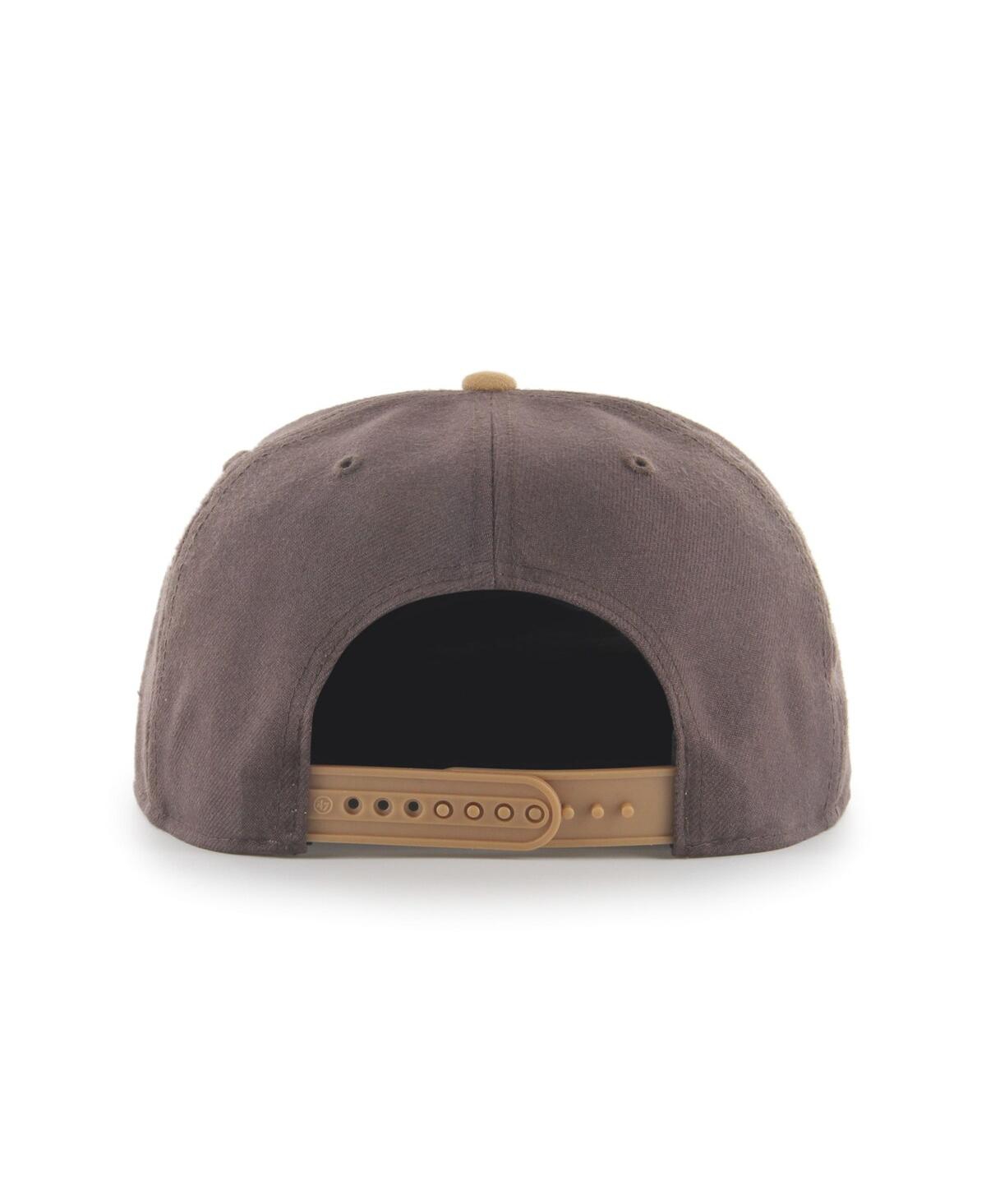 Shop 47 Brand Men's ' Brown New York Knicks No Shot Two-tone Captain Snapback Hat