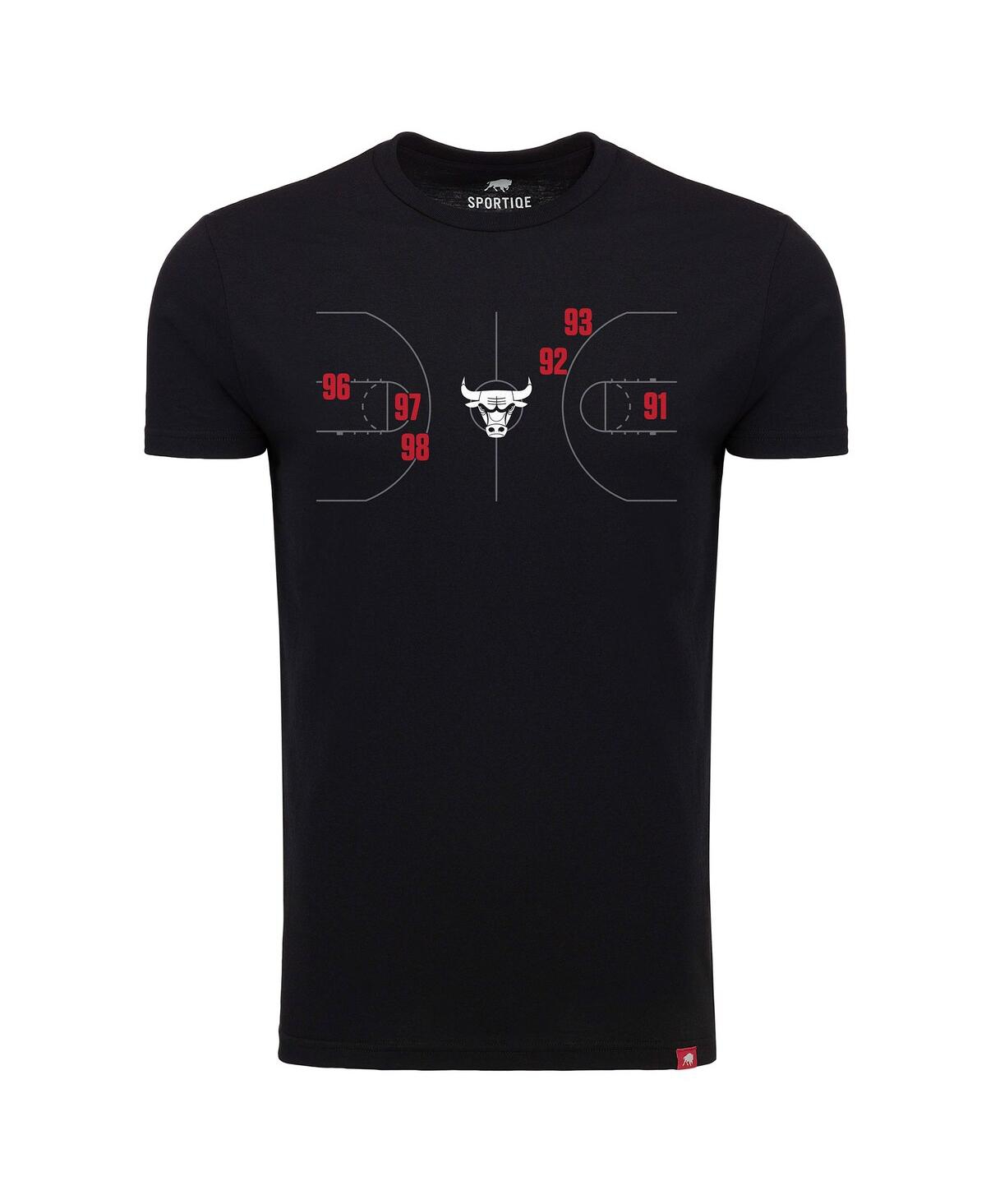 Shop Sportiqe Men's And Women's  Black Chicago Bulls 1966 Collection Comfy Tri-blend T-shirt