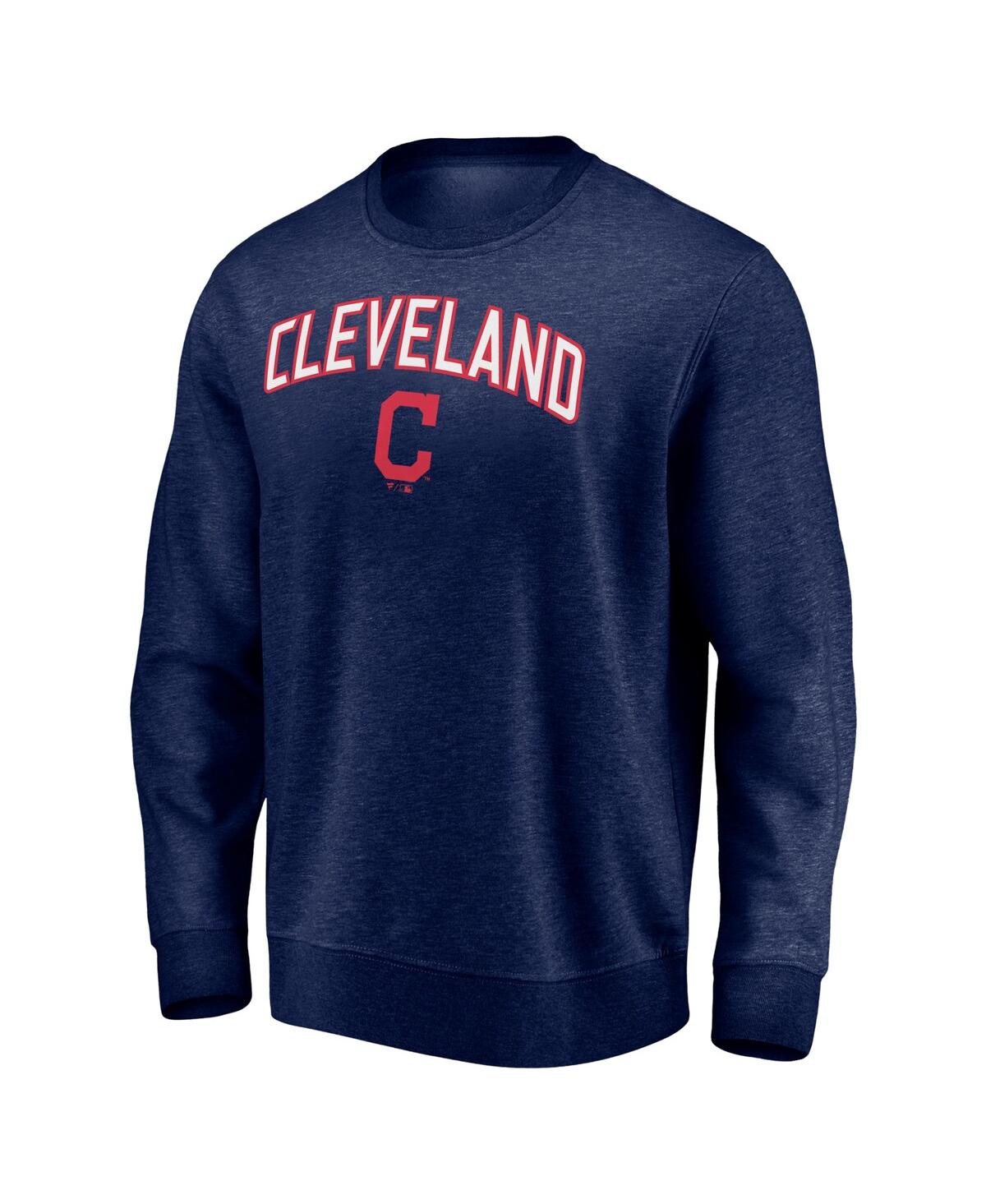 Shop Fanatics Men's  Navy Cleveland Indians Gametime Arch Pullover Sweatshirt