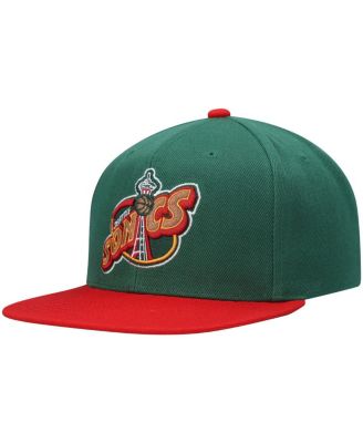 Men's Green, Red Seattle SuperSonics Hardwood Classics Snapback Hat