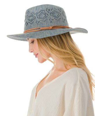 Faux Trim with Packable Panama Hat