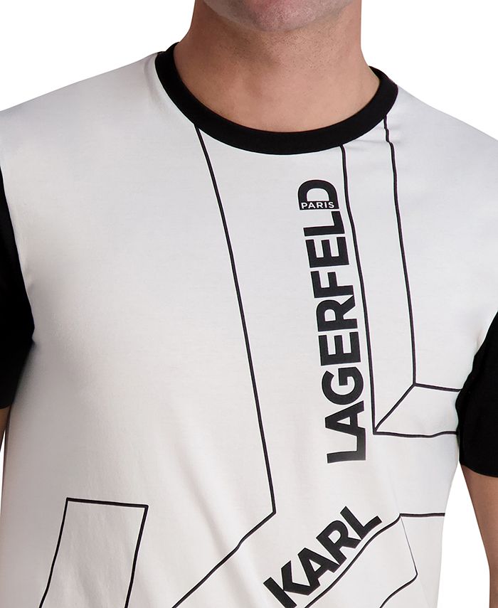 KARL LAGERFELD PARIS Men's SlimFit Colorblocked Logo TShirt Macy's